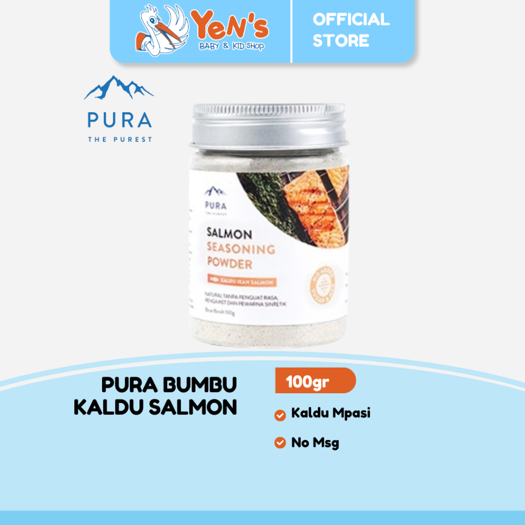 

Pura Kaldu Asli | Bumbu Kaldu Salmon (100gr) - Salmon Seasoning Powder - Kaldu Mpasi - BB Boster