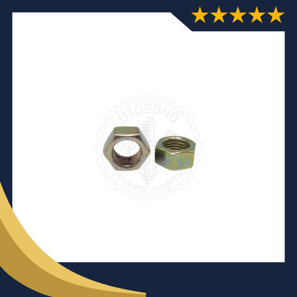 Mur Hexagon Stainless Steel Ukuran 12 mm Kunci 17 Nut Stainless Warna Kuning Mur Hexagon Pengunci