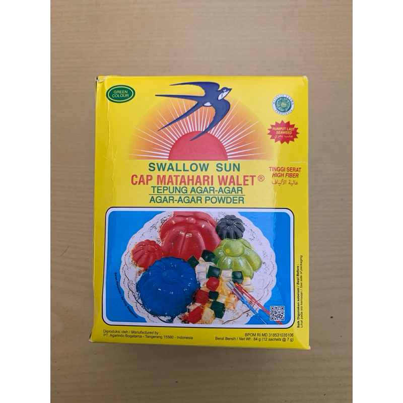 

Swallow Sun Cap Matahari Walet Hijau agar agar powder 1 box 12 sachet