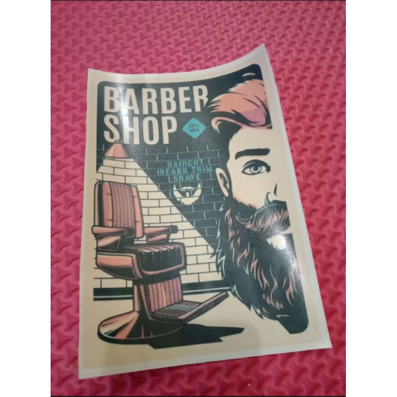 poster stiker Pangkas Rambut BARBERSHOP kata bijak