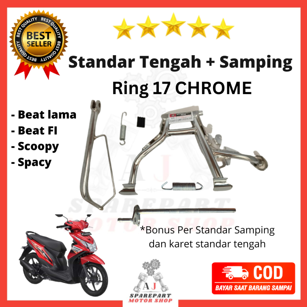 Standar 2 Jagang Tengah Standar Samping Jagang samping Motor Honda Beat Old Lama karbu / Jagang Vari