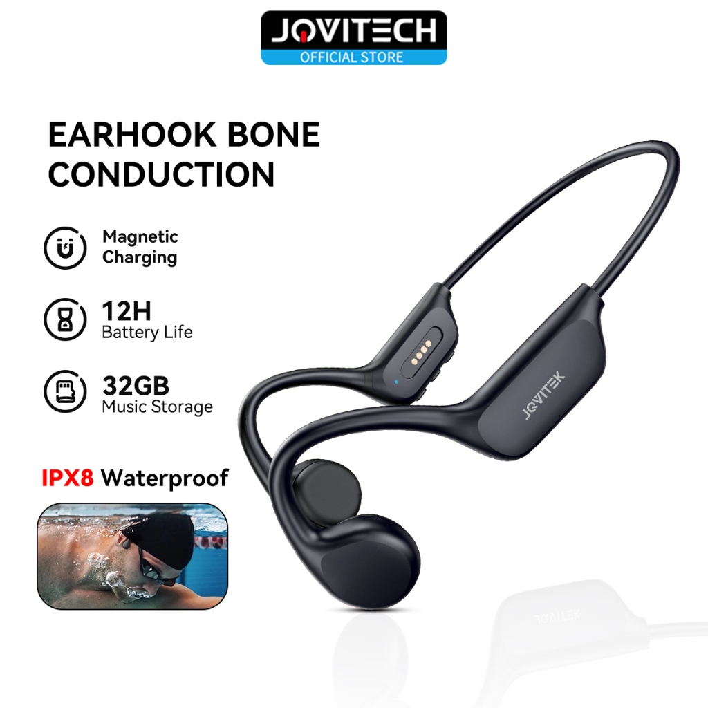 Jovitech Sport Headset Bluetooth Swimfree BC81 Open Ear 2 Waterproof IPX8 Bone Conduction Plus Power