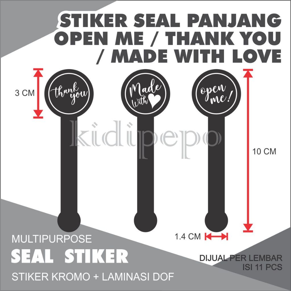 

STIKER SEAL PANJANG OPEN ME / THANK YOU