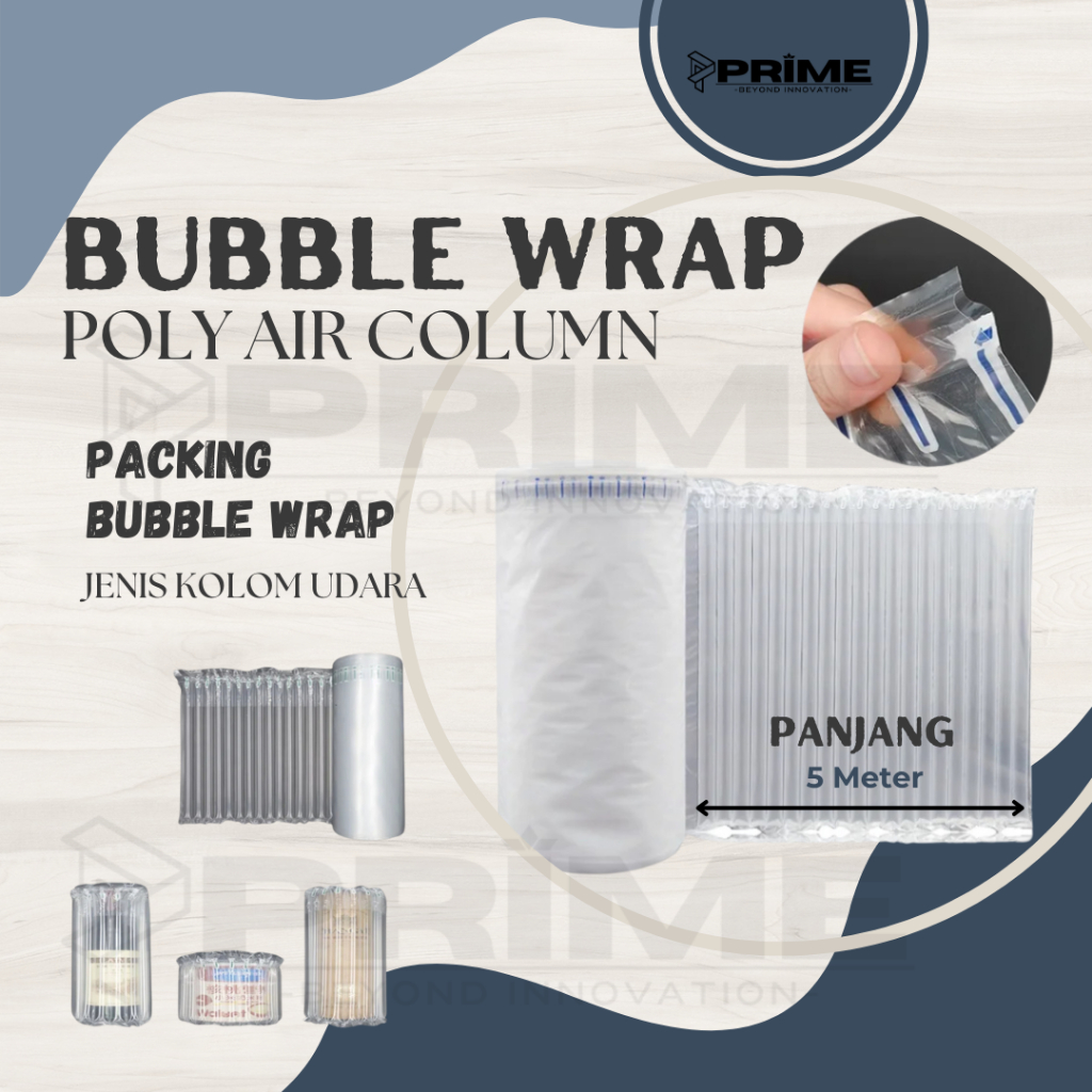

BUBBLE WRAP KOLOM UDARA PANJANG 5 METER - AIR COLUMN PACKING PAKET PACKAGING PLASTIK AMAN TEBAL KUAT