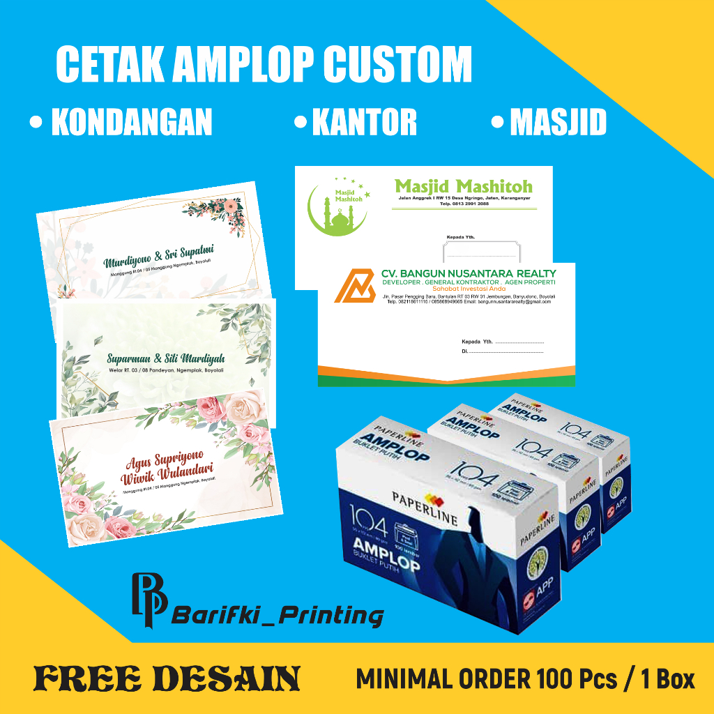 Cetak Amplop custom kantor | Amplop kondanganSumbangan | Amplop Instansi