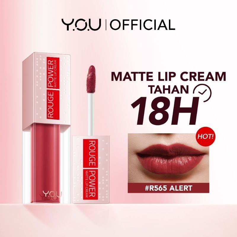 YOU ROUGE MATTE LIP CREAM | Tahan Lama 18Jam | Pigmentasi Warna Tinggi | Waterproof | Lipcream Matte
