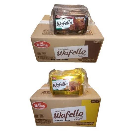 

1 Dus Wafello Wafer Ecer 2.000 Coklat Karamel Isi 6 Pak (60 pcs) / 1 Karton