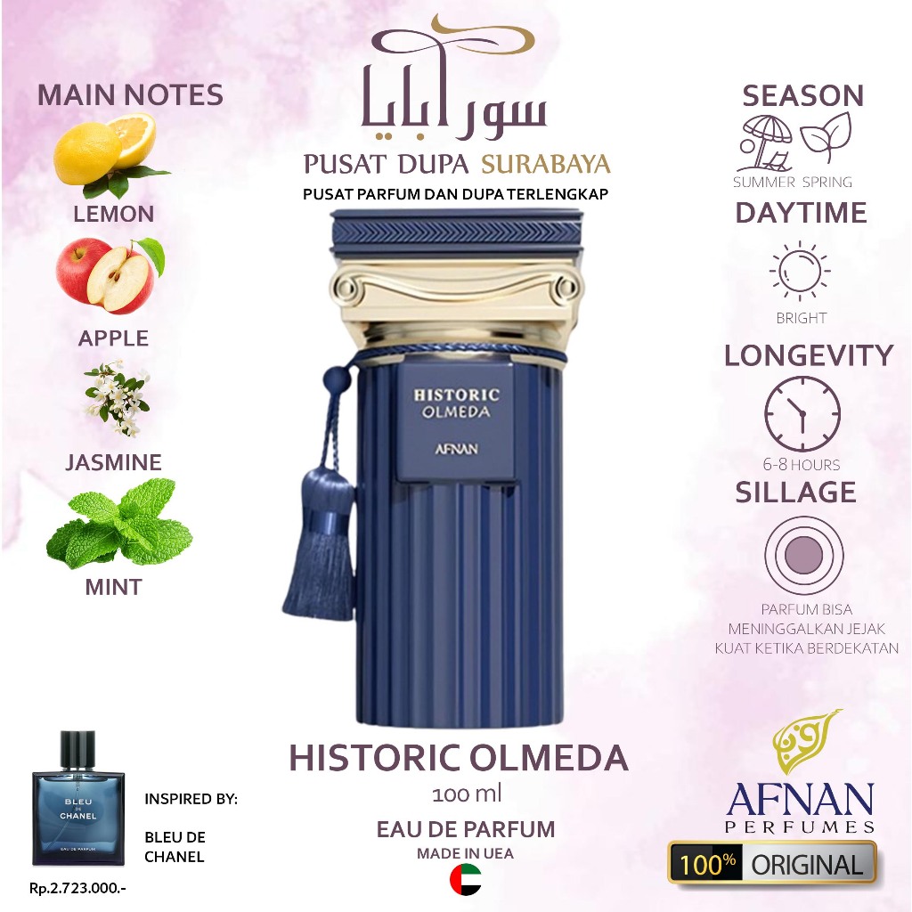 Parfum Asli Arab Original Premium Afnan Parfume/ historic olmeda