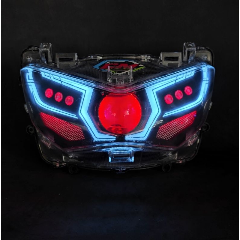 BILED HEADLAMP SET LAMPU DEPAN SET CUSTOM BILED AES EXPERIENCE LAZY EYES YAMAHA NMAX NEW