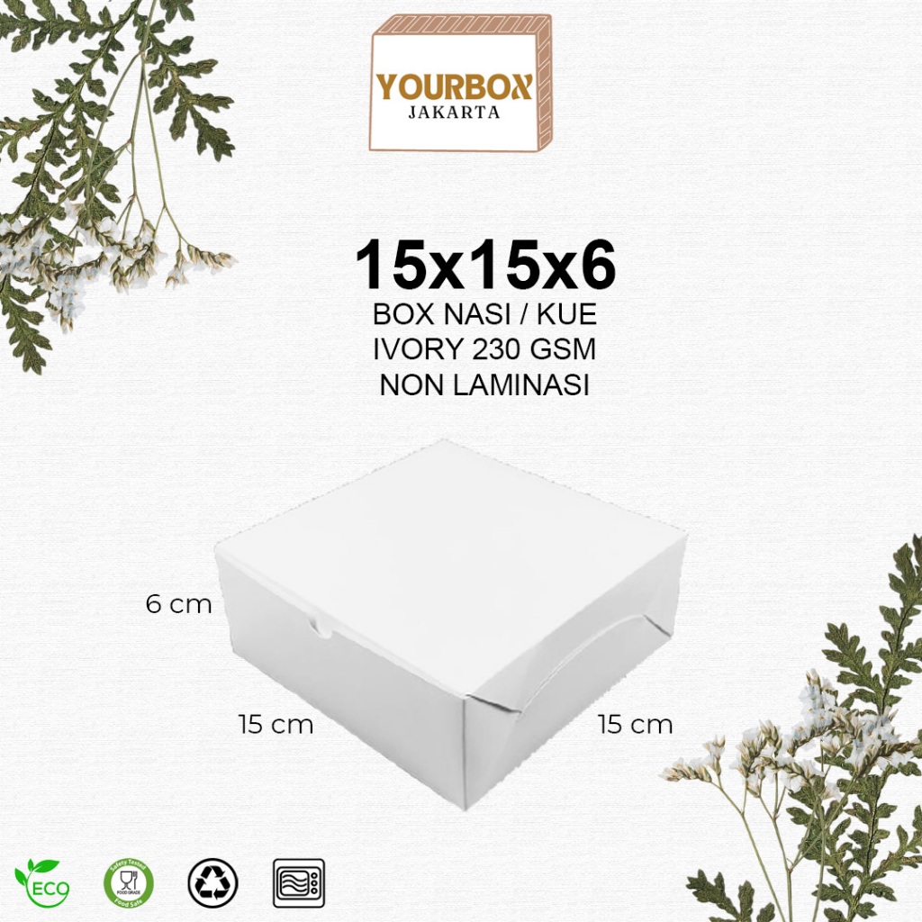 

Box Dus Kotak Kue Pizza Nasi Ivory 15x15x6 PUTIH
