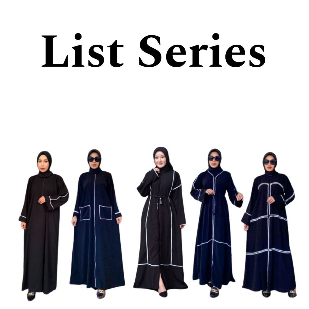 Galeri Lyla Abaya Hitam Gamis Saudi Jetblack Premium  List Simple - LIST SERIES
