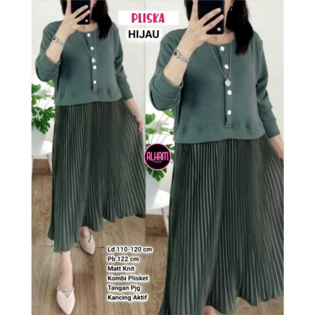 MIDI DRESS WANITA LD 110 MOTIF TERBARU PAKAIAN WANITA BAJU MIDI KOREAN STYLE KEKINIAN