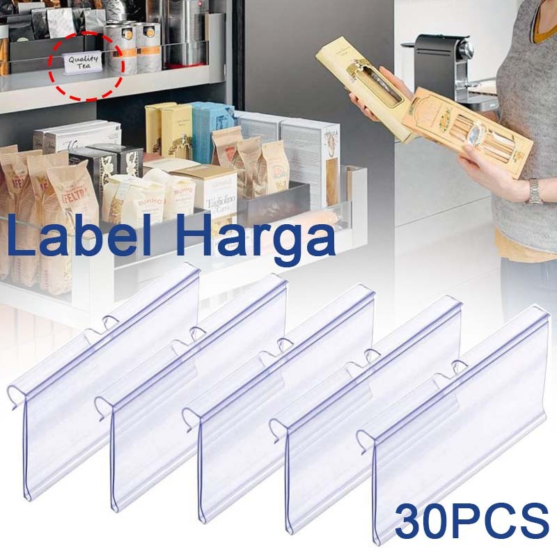 

30pcs Label Harga Price Price Tag Holder Label Harga Akrilik Price Tag Card Price Plastik Pvc Price Tag Card