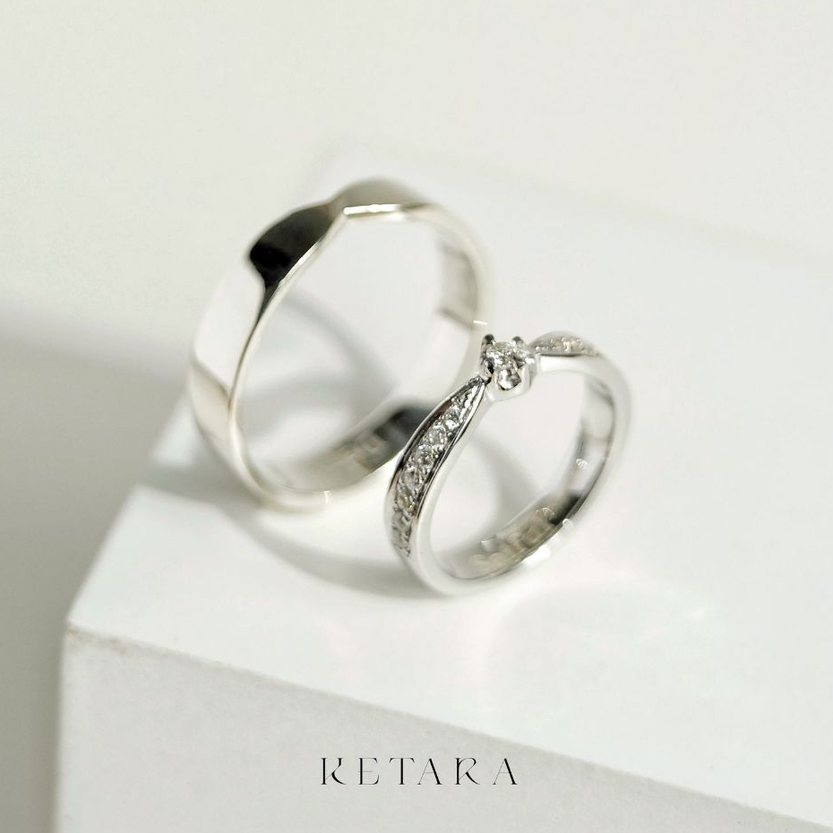 Cincin Kawin Tunangan Cincin Tunangan Cincin Couple Perak Silver Ketara Jewelry