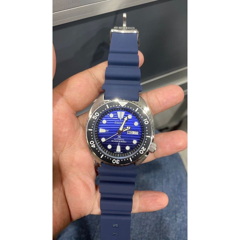 PROMO SEIKO TURTLE PROSPEX PADI DIVER BLUE RUBBER LOSEPACK ORIGINAL