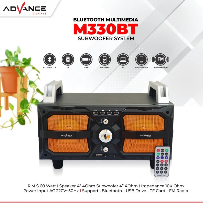 Speaker Bluetooth Advance M330BT Subwoofer System Bass