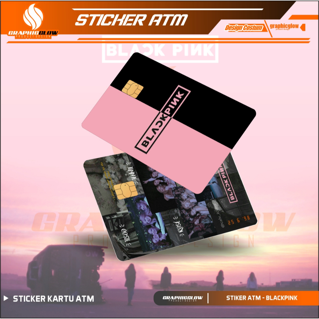 

STICKER PELINDUNG KARTU SKIN CARD ATM SIM KTP E-MONEY STIKER MOTIF BLACK PINK LEM KUAT SUDAH DILAPISI ANTI GORES