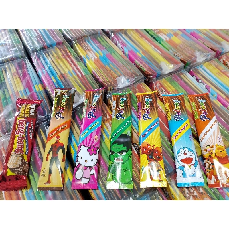 

Mie lidi pelangi karakter 1pack isi 12Pcs