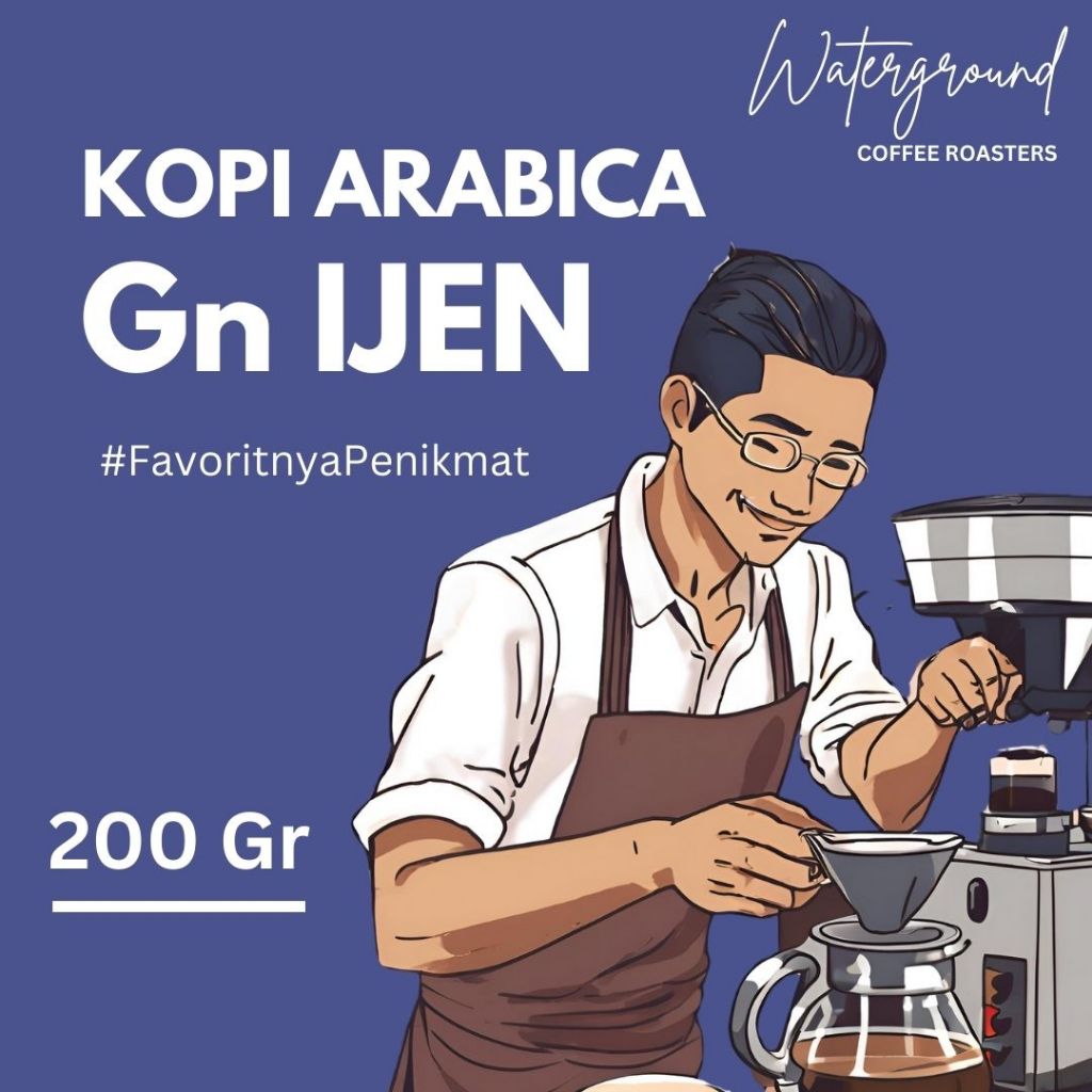 

Waterground Coffee Kopi Arabika Java Ijen Biji Kopi GRADE 1 Single Origin, 200 GR
