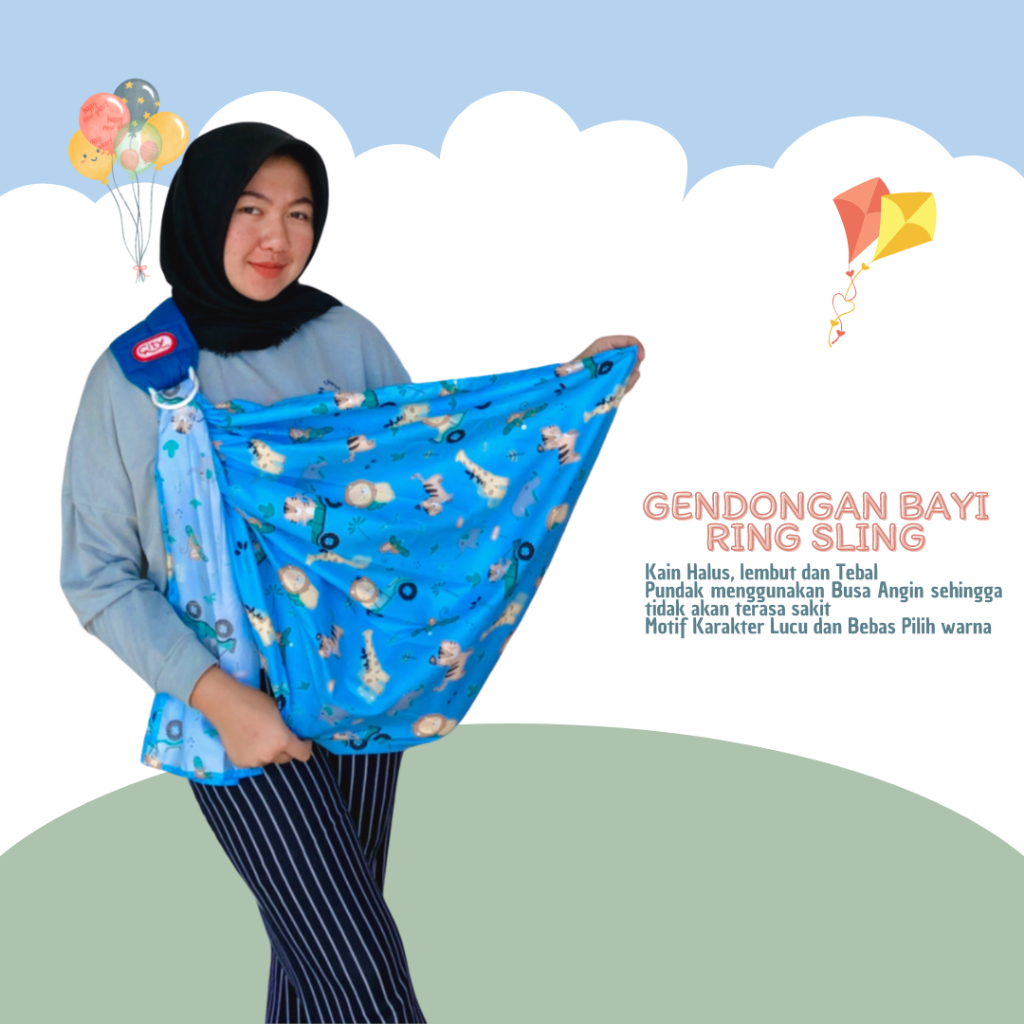 WER Gendongan Bayi Multifungsi Ring Sling Gendongan Bayi Panjang Ring Sling