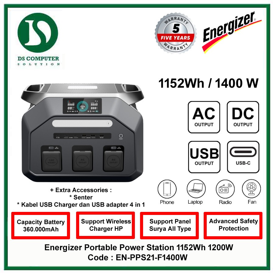 Energizer Portable Power Station 1152Wh 1200W PPS F1400W