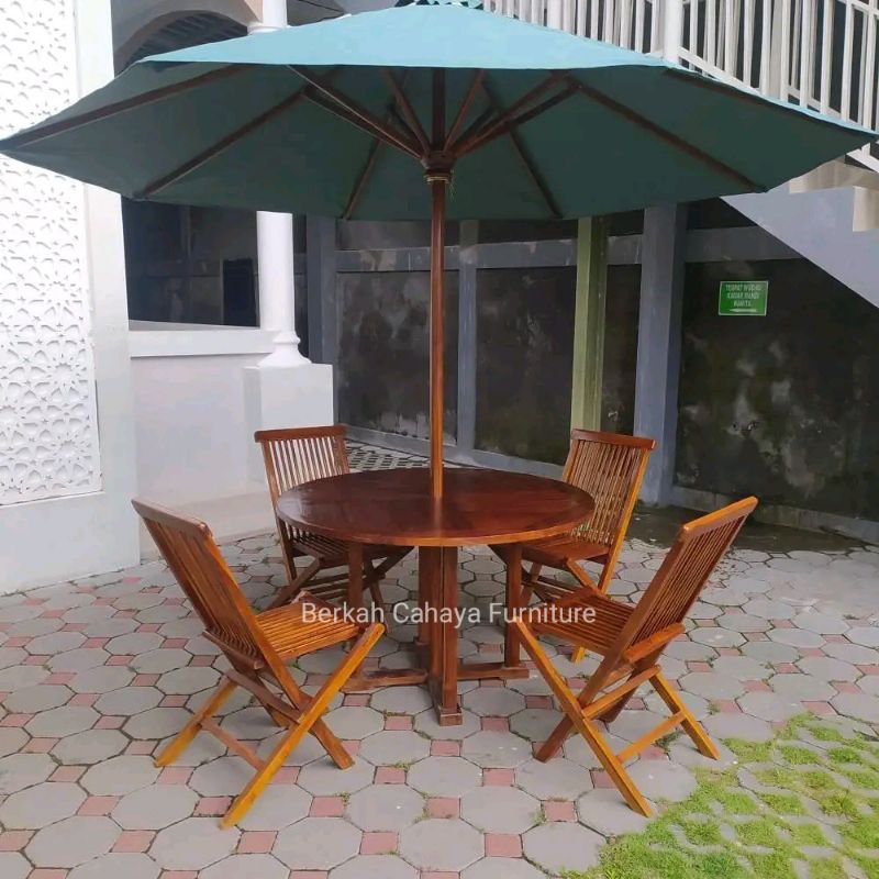 meja payung taman kayu jati