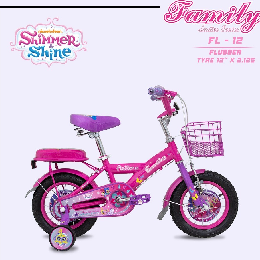 Family Sepeda Anak Roda Dua / Sepeda Anak Perempuan Nickelodeon Shimmer Shine Mini Flubber 12 inch