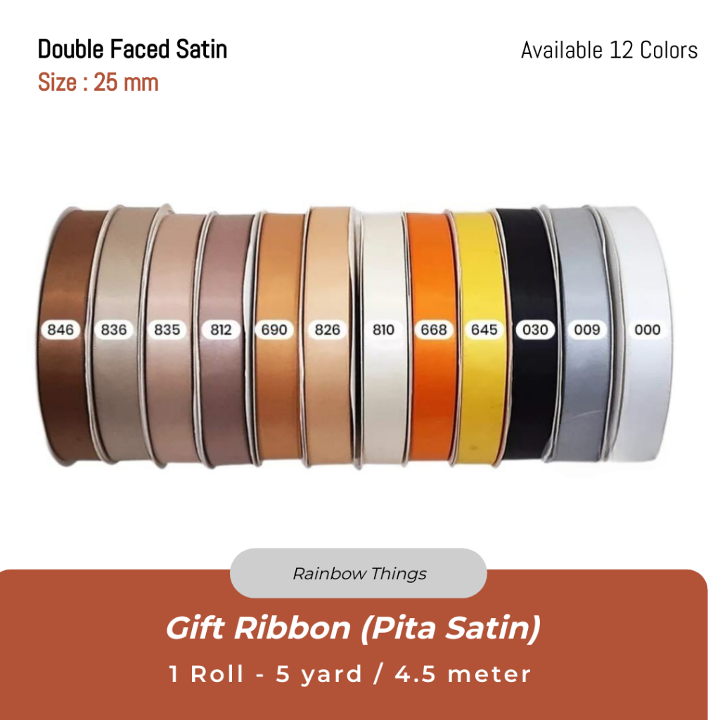 

[4.5 meter] Pita Satin 2.5cm / Double faced Satin (1)