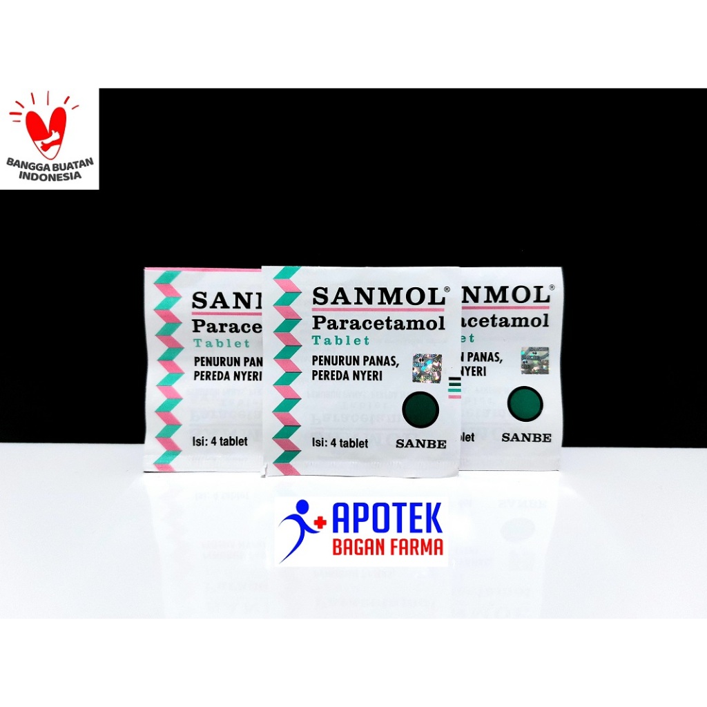 SANMOL TABLET & FORTE TABLET STRIP 4 TABLET - Penurun Demam & Pereda Nyeri Dewasa