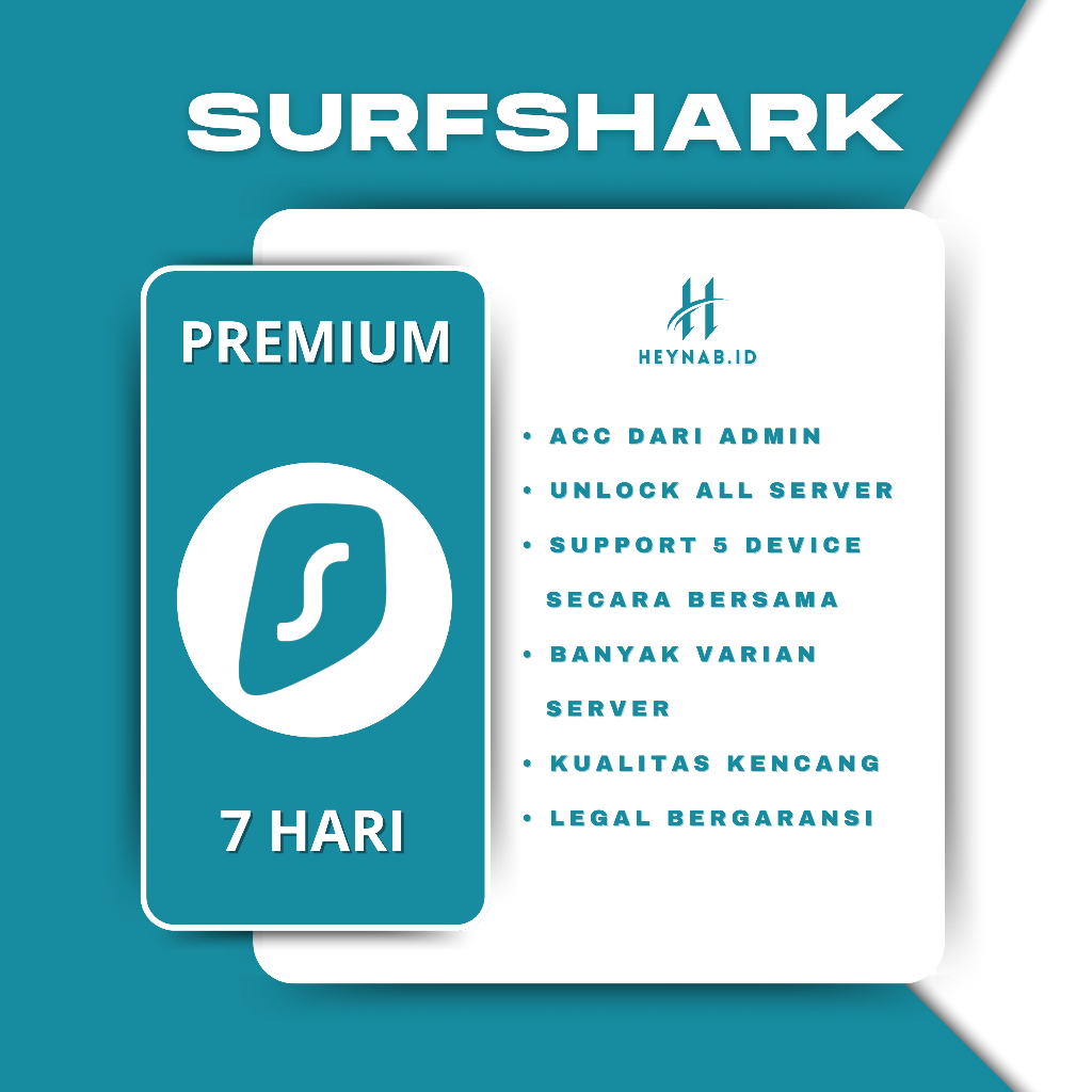 SURFSHARK VPN 7 HARI PREMIUM [PROMO]