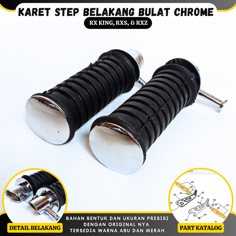 Karet Step Footstep Barstep Belakang RX KING RXK RXS F1ZR ALFA CHROME MENGKILAP