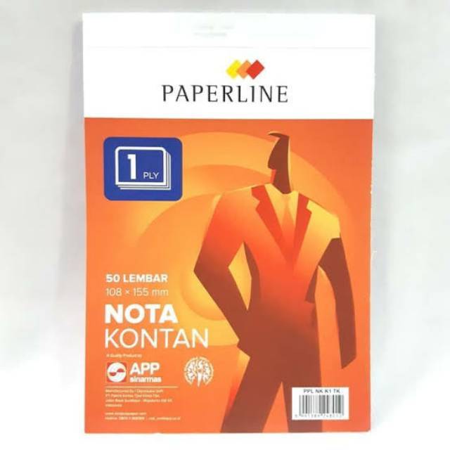 

paperline nota kontan besar 1ply ( harga 1 pak/ 10 buku)