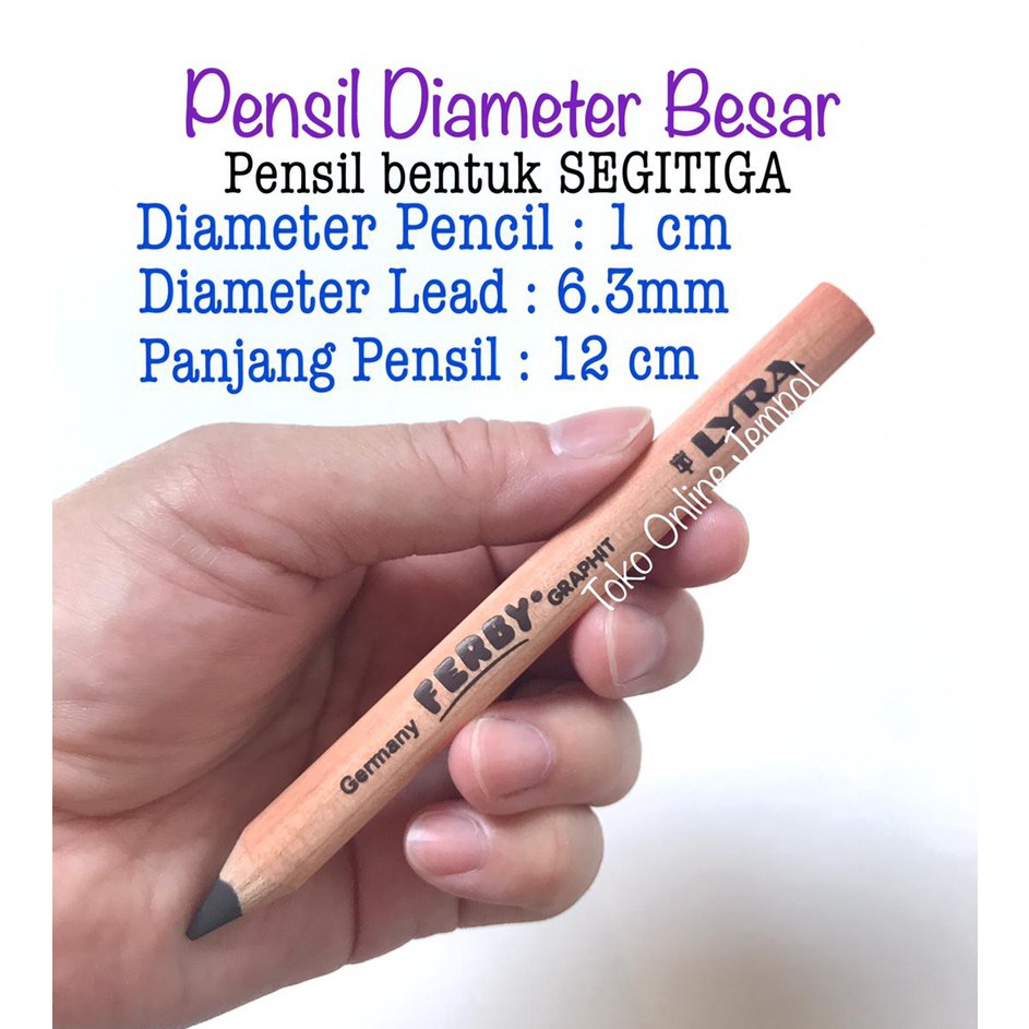 

TERLARIS Pensil Segitiga FERBY LYRA Kidal 18111 Triangular pendek pencil diameter besar ATK1228LY