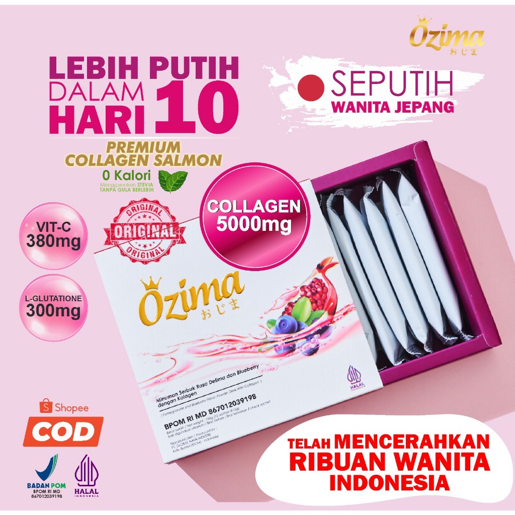 Ozima gluta collagen drink ikan salmon | collagen tripeptide | Kolagen drink | collagen dna salmon