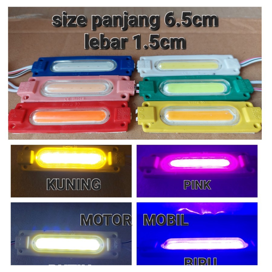Lampu Led Modul Cob 6818 12V Warna Biru Blue 2.4W 12 Volt 6 Led Mata