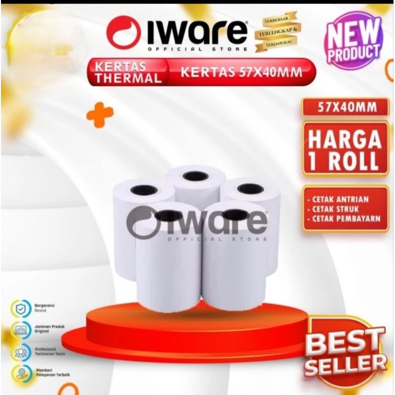 

Kertas Thermal Iware Premium 57x40- 1 roll