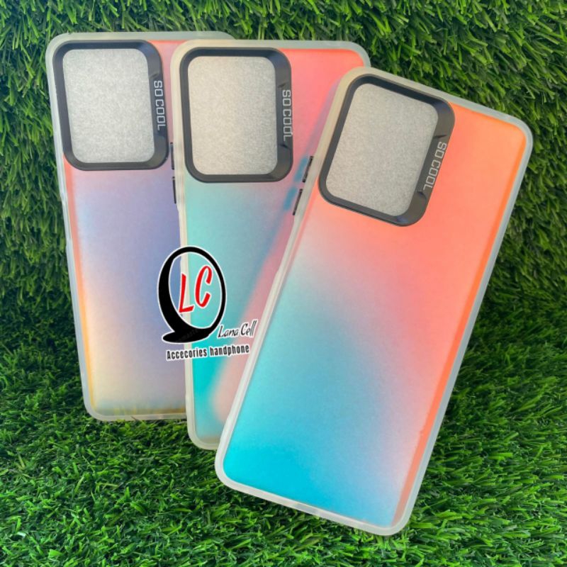SOFT CASE IMD HYBRID SILVER GLOSSY OPPO A16 A16S A54S COLOUR PLATE HOLOGRAM POLOS FULL COVER