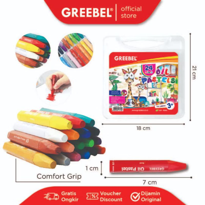 

Crayon GREEBEL 24 Warna / Oil Pastel 24 Warna