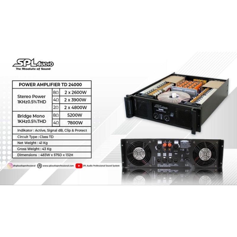 POWER SPL AUDIO TD 24000, Class TD 3900 watt