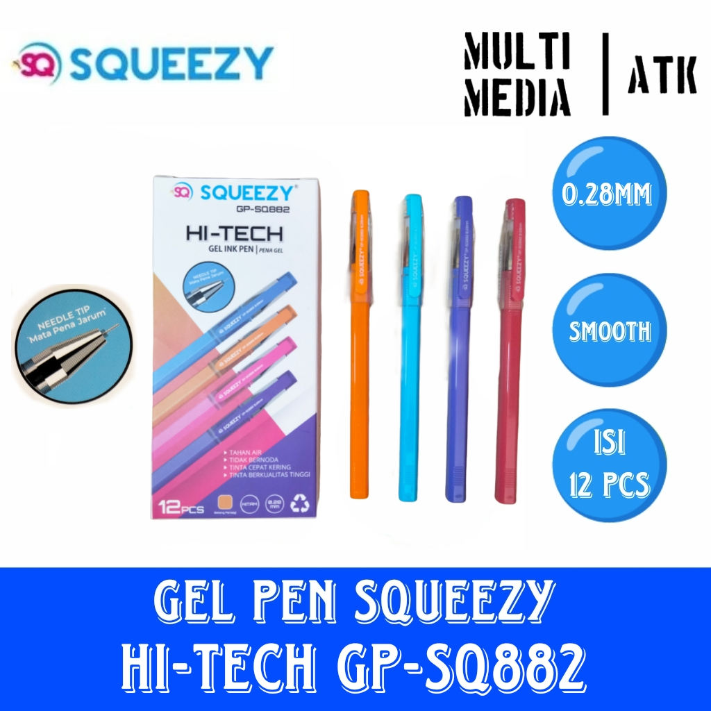 

PULPEN PENA GEL HI-TECH SQUEEZY GP-SQ882 0.28mm [12 PCS]