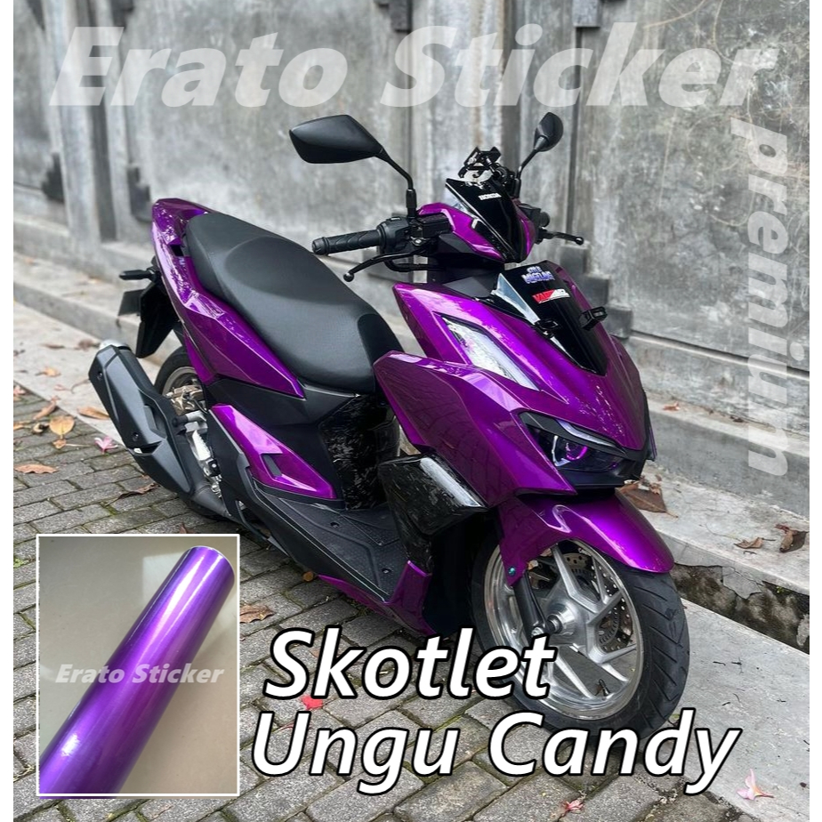 Skotlet stiker motor ungu candy premium skotlet ungu metalik skotlet violet candy stiker motor ungu