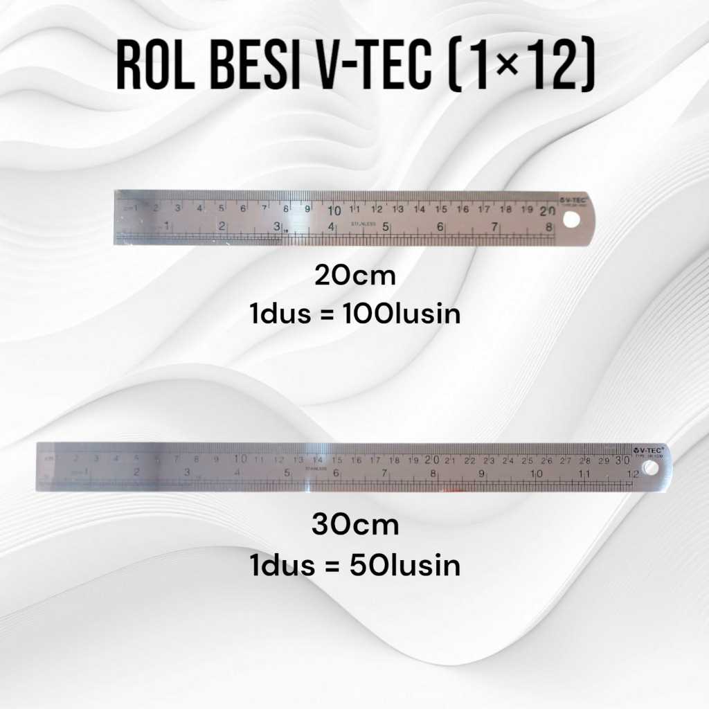 

V-tec Rol besi/ Penggaris Besi UK 20 & 30 CM