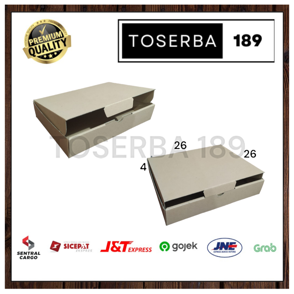 

kardus packing diecut/box pizza uk 26x26x4 cm