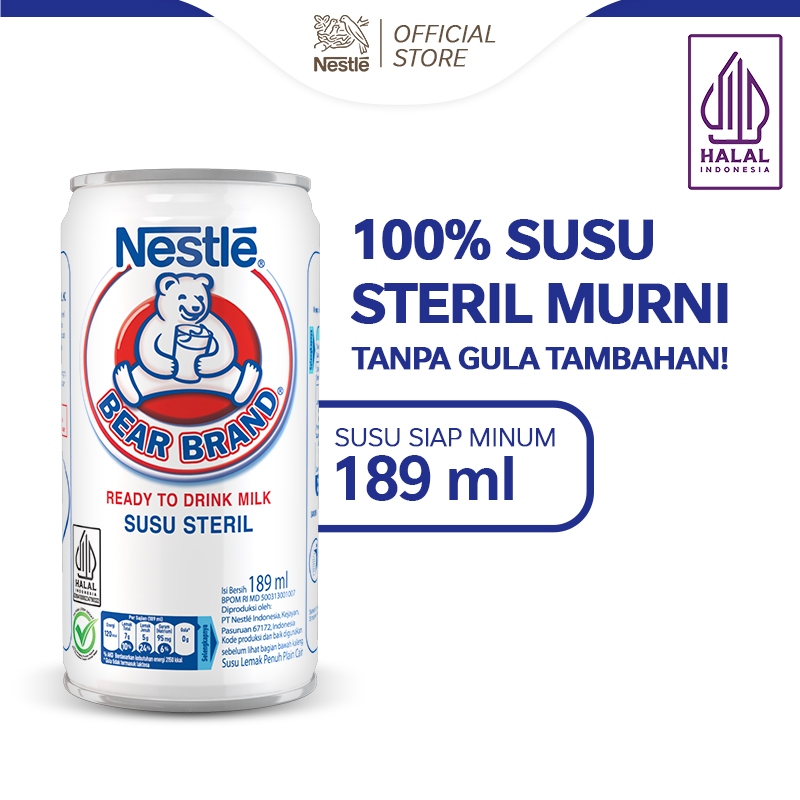 

BEAR BRAND Susu Kaleng Susu Beruang Susu Steril 189ml