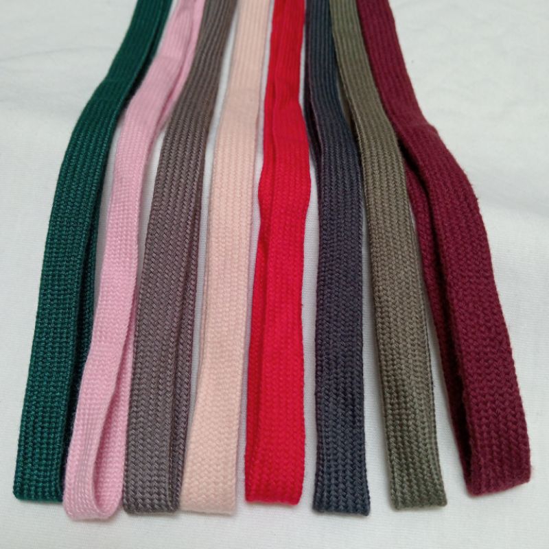 tali celana lebar 2 lapis katun,tali celana gepeng,tali Hoodie katun harga untuk 5 mtr
