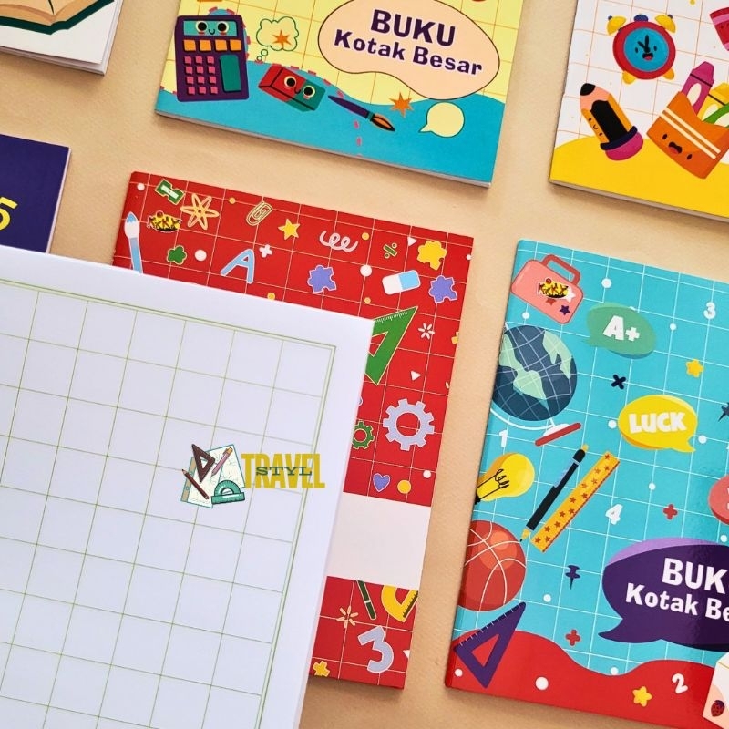 

Buku Tulis Kotak Buku Mandarin Buku Strimin Buku Kotak Sedang Buku Kotak Besar (satuan)
