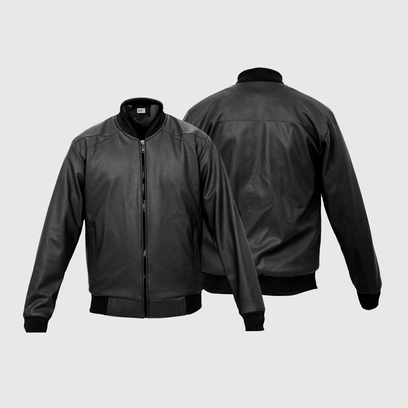 Jacket Kulit Bomber Polos Keren Terbaru Jaket Bomber Semi Kulit Pria Wanita Jaket Kulit Keren