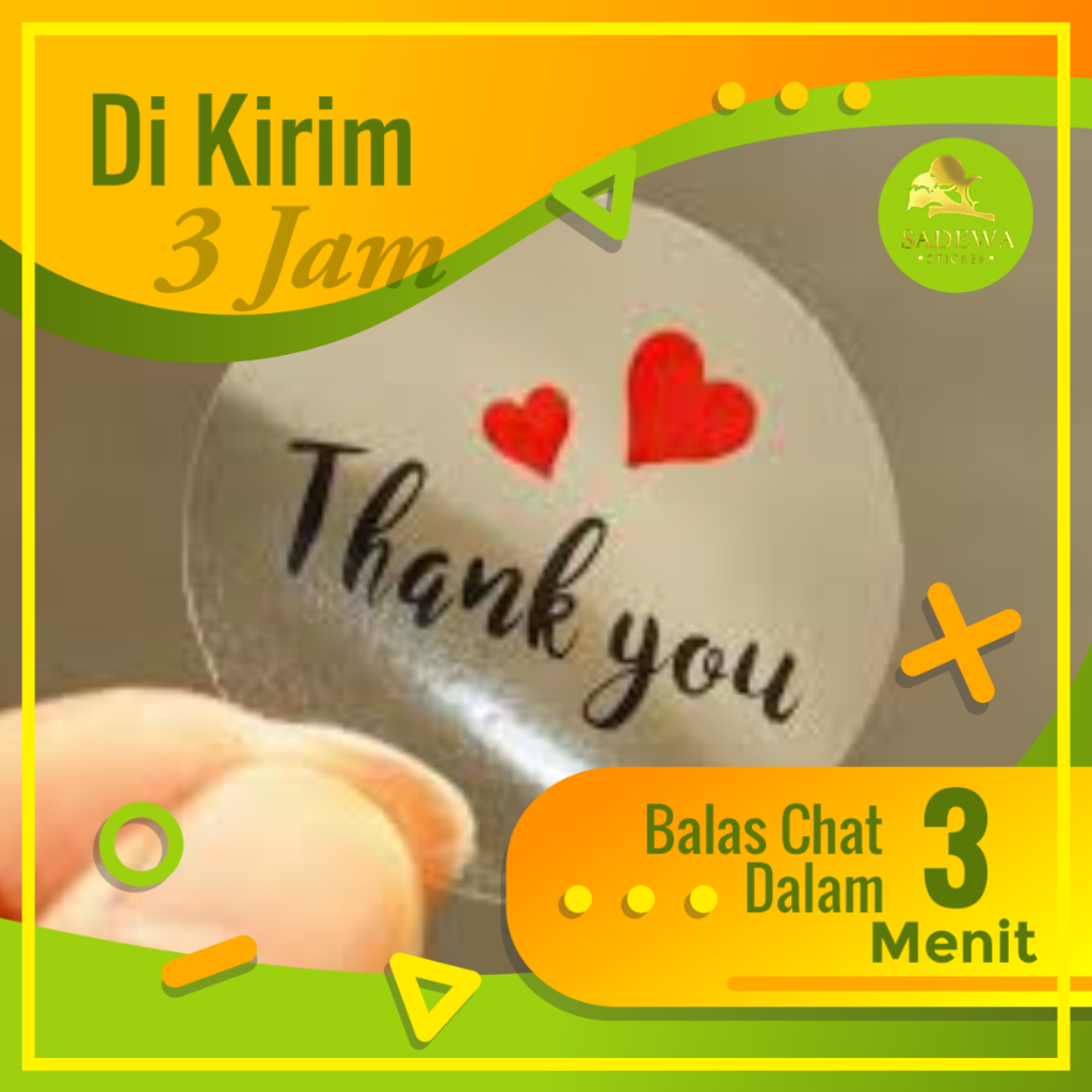 

SBV 1-5 Cetak Stiker Olshop Sticker Custom Logo Anti Air Transparan Label Kemasan Makanan Minuman