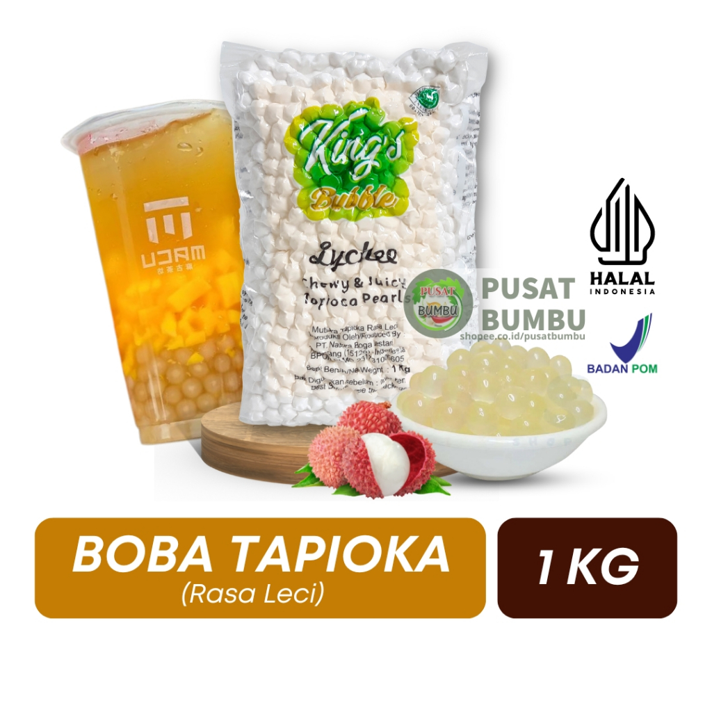 

Boba Tapioka Pearl Leci 1 Kg / Bubble Boba Rasa Lychee / Boba Mutiara Tapioca Pearl