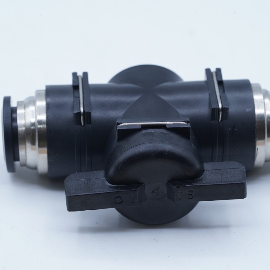 BUC-12 Fitting Pneumatic Valve 12mm Stop Kran Air Udara Selang PU OD 12mm Inline